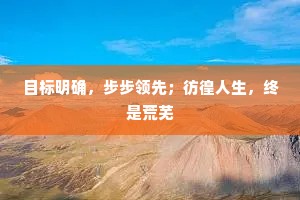 目标明确，步步领先；彷徨人生，终是荒芜