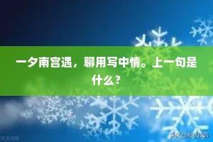 一夕南宫遇，聊用写中情。上一句是什么？