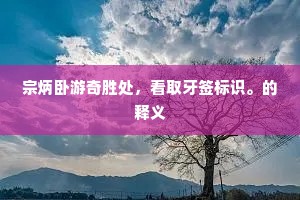 宗炳卧游奇胜处，看取牙签标识。的释义
