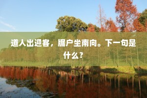 道人出迎客，牖户坐南向。下一句是什么？