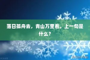 落日孤舟去，青山万里看。上一句是什么？