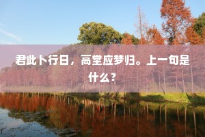 君此卜行日，高堂应梦归。上一句是什么？