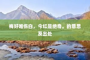 梅好唯伤白，今红是绝奇。的意思及出处