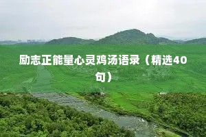 励志正能量心灵鸡汤语录（精选40句）