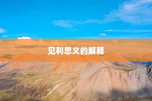 见利思义的解释