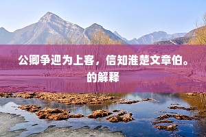 公卿争迎为上客，信知淮楚文章伯。的解释