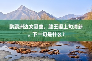 鹦鹉洲边文寂寞，滕王阁上句清新。下一句是什么？