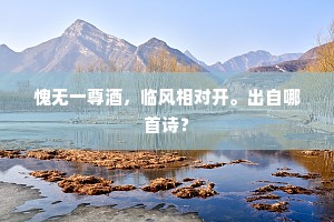 愧无一尊酒，临风相对开。出自哪首诗？