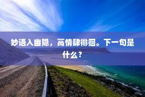 妙语入幽隐，高情肆徘徊。下一句是什么？
