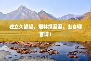 独立久瞻望，烟林绿洄洄。出自哪首诗？