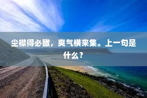尘襟得必瞰，爽气横来集。上一句是什么？
