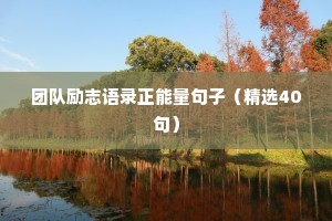 团队励志语录正能量句子（精选40句）