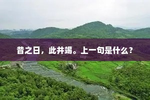 昔之日,此井竭。上一句是什么? 昔之日,此井竭。上一句是什么?