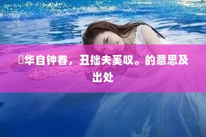 婘华自钟眷,丑拙夫奚叹。的意思及出处 婘华自钟眷,丑拙夫奚叹。的意思及出处