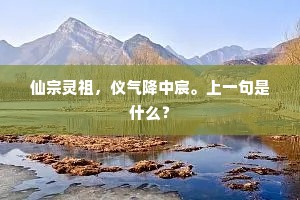 仙宗灵祖，仪气降中宸。上一句是什么？