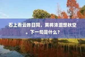 石上看云昨日同,莫将浓澹想秋空。下一句是什么? 石上看云昨日同,莫将浓澹想秋空。下一句是什么?