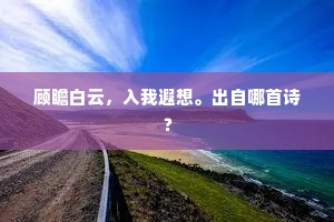 顾瞻白云，入我遐想。出自哪首诗？