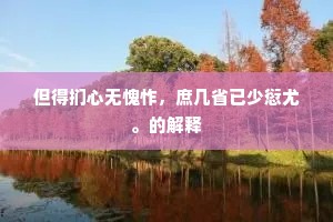 但得扪心无愧怍，庶几省已少愆尤。的解释