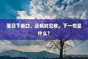 落日下新口，远帆时见收。下一句是什么？