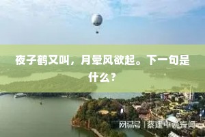 夜子鹤又叫,月晕风欲起。下一句是什么? 夜子鹤又叫,月晕风欲起。下一句是什么?