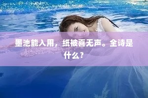 墨池能入用,纸被喜无声。全诗是什么? 墨池能入用,纸被喜无声。全诗是什么?