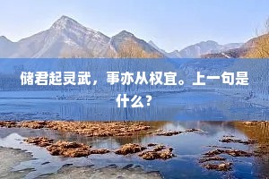储君起灵武，事亦从权宜。上一句是什么？