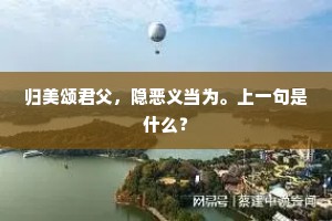 归美颂君父，隐恶义当为。上一句是什么？