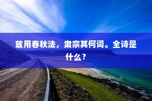 兹用春秋法，肃宗其何词。全诗是什么？