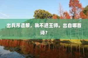 出兵吊遗黎,孰不迎王师。出自哪首诗? 出兵吊遗黎,孰不迎王师。出自哪首诗?