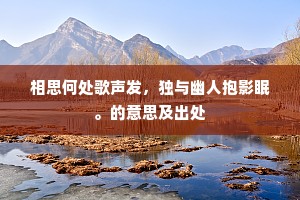 相思何处歌声发，独与幽人抱影眠。的意思及出处