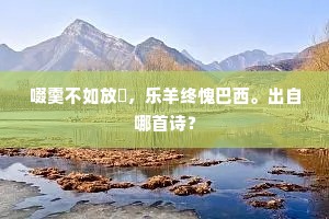 啜羹不如放麑，乐羊终愧巴西。出自哪首诗？