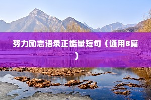 努力励志语录正能量短句（通用8篇）
