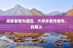 卖却老骢为酒直，大呼乡友作新年。的释义