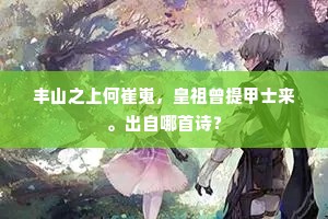 丰山之上何崔嵬，皇祖曾提甲士来。出自哪首诗？