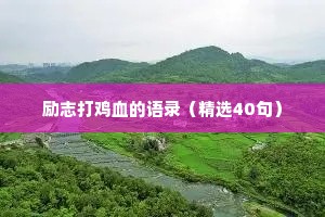 励志打鸡血的语录（精选40句）