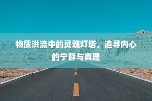 物质洪流中的灵魂灯塔，追寻内心的宁静与真理