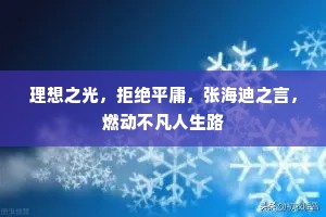 理想之光，拒绝平庸，张海迪之言，燃动不凡人生路