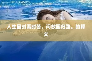 人生最时离时苦，问故园归路。的释义