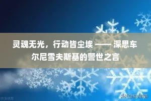 灵魂无光，行动皆尘埃 —— 深思车尔尼雪夫斯基的警世之言