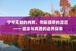 宁守无知的纯粹，勿陷错谬的泥沼 —— 信念与真理的边界探索