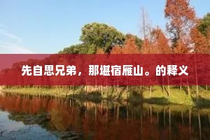 先自思兄弟，那堪宿雁山。的释义