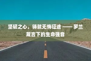 坚韧之心，铸就无悔征途 —— 罗兰箴言下的生命强音