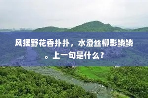 风摆野花香扑扑，水澄丝柳影鳞鳞。上一句是什么？