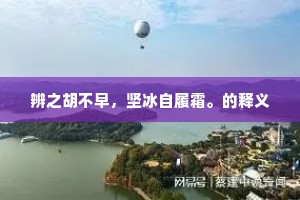 辨之胡不早，坚冰自履霜。的释义