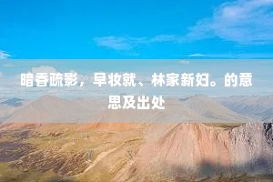 暗香疏影，早妆就、林家新妇。的意思及出处