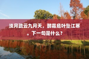 淡月疏云九月天，醉霜危叶坠江寒。下一句是什么？