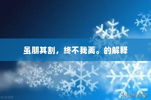 虽朋其割，终不我离。的解释