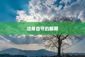 洁身自守的解释