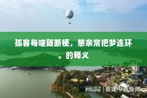 孤客每嗟随断梗，慈亲常把梦连环。的释义