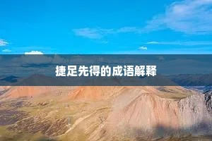 捷足先得的成语解释